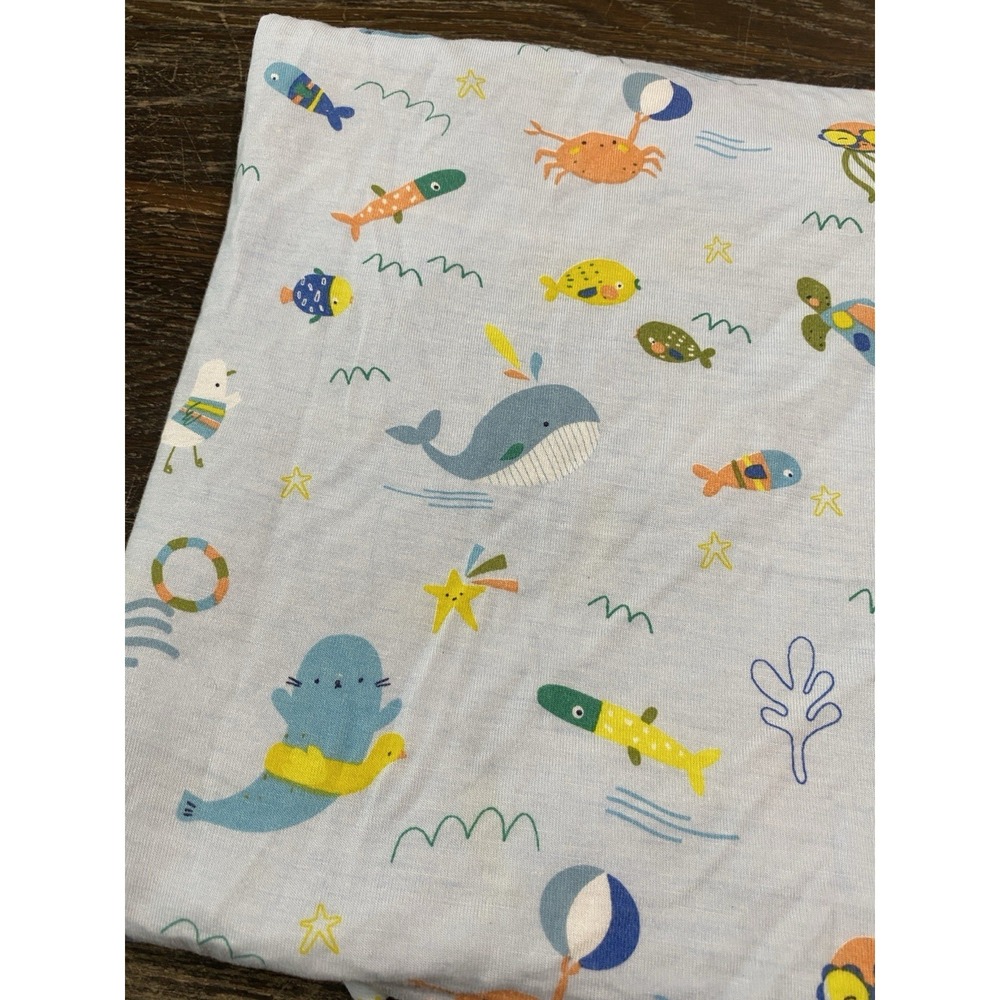 Angel Dear Bamboo swaddle blanket Blue Sea Creature Whale Fish